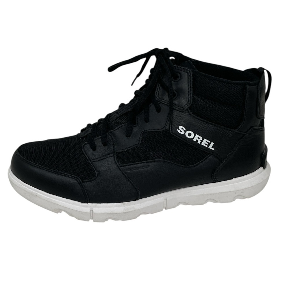 Sorel Explorer Men's Black White Sneakers Mid Waterproof Insulated Size 10